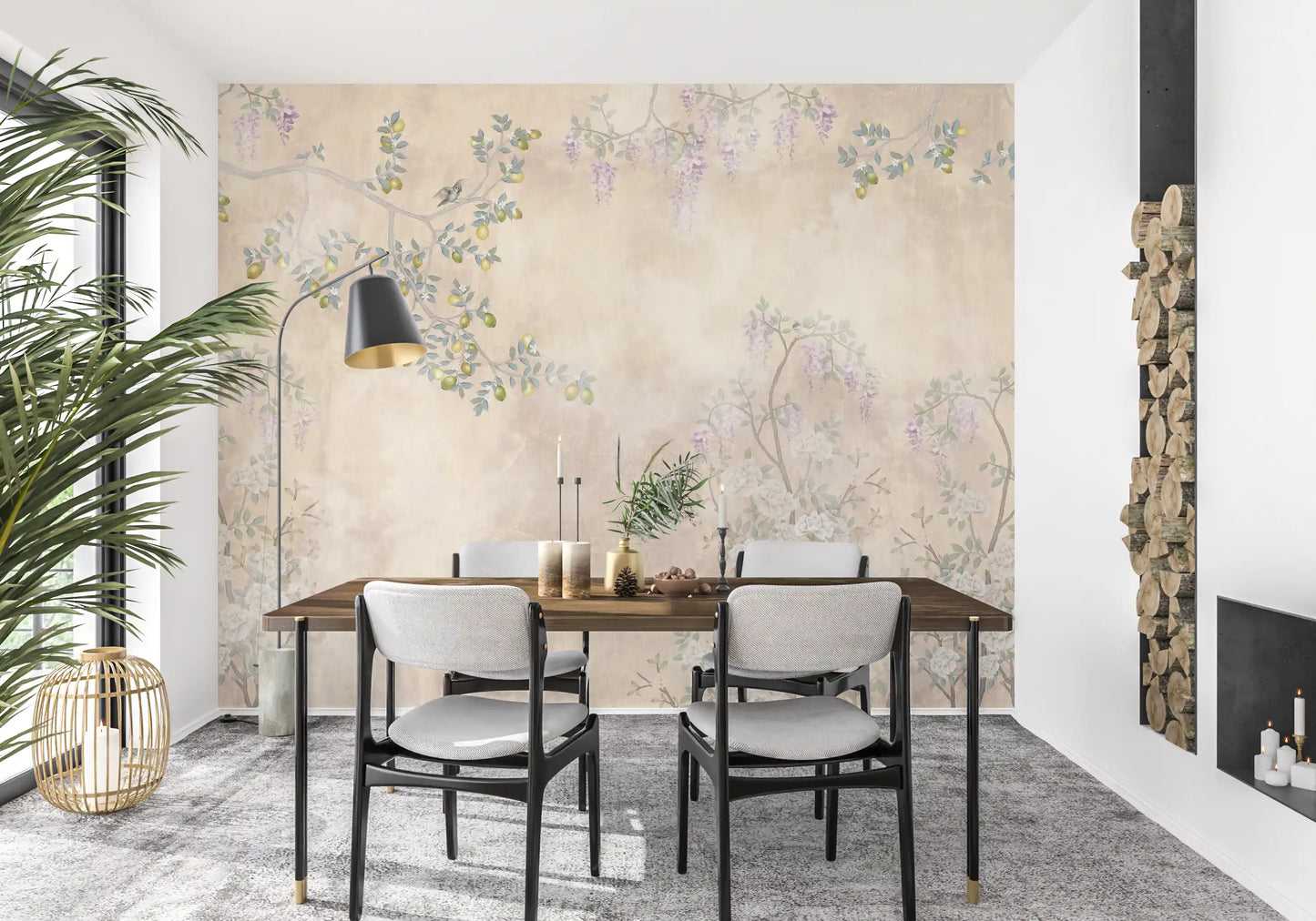 Wisteria & Lemon Blossom Serenity Cream Vægmaleri