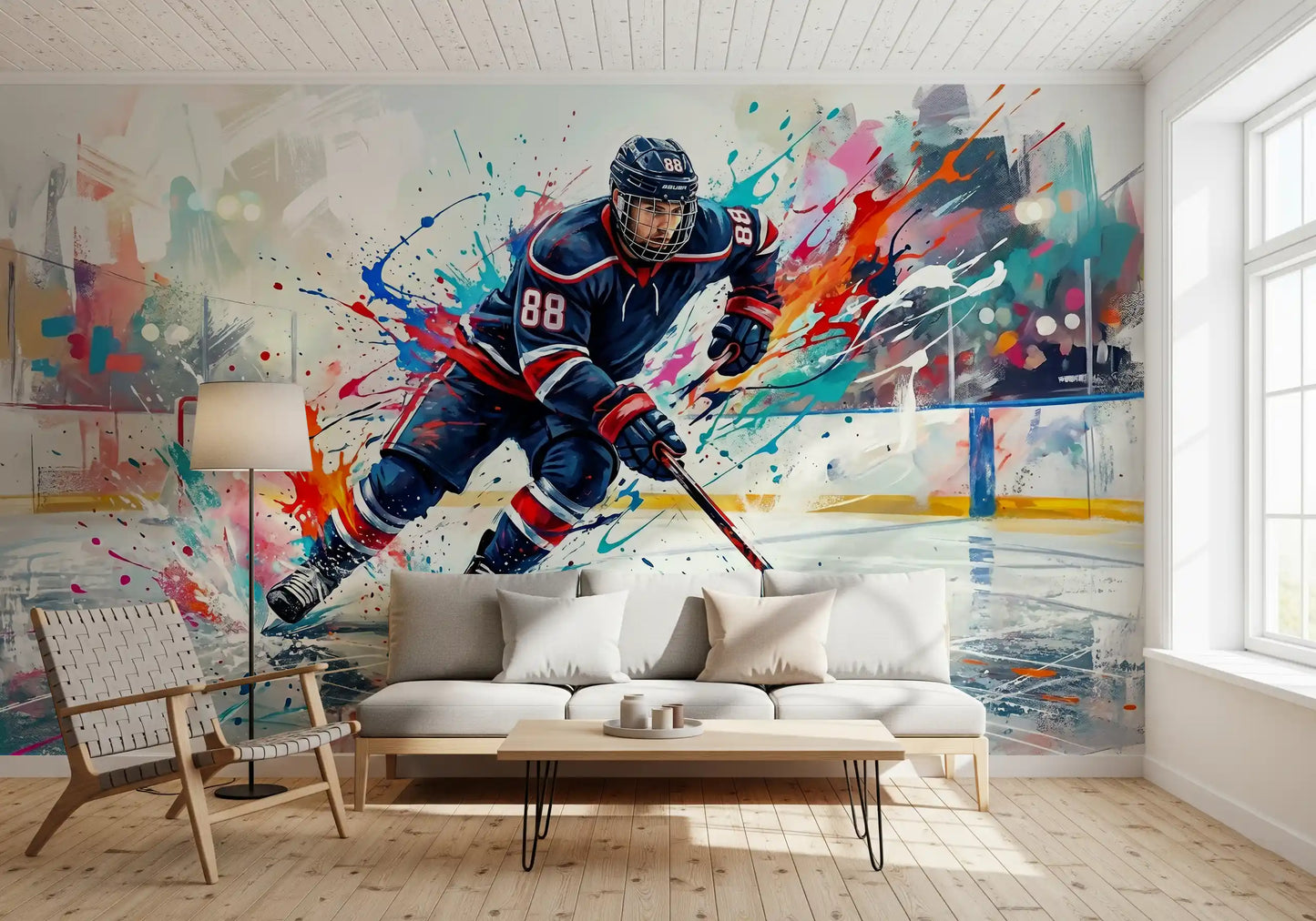 Brushstroke Blitz: Hockey-Action Wandbild