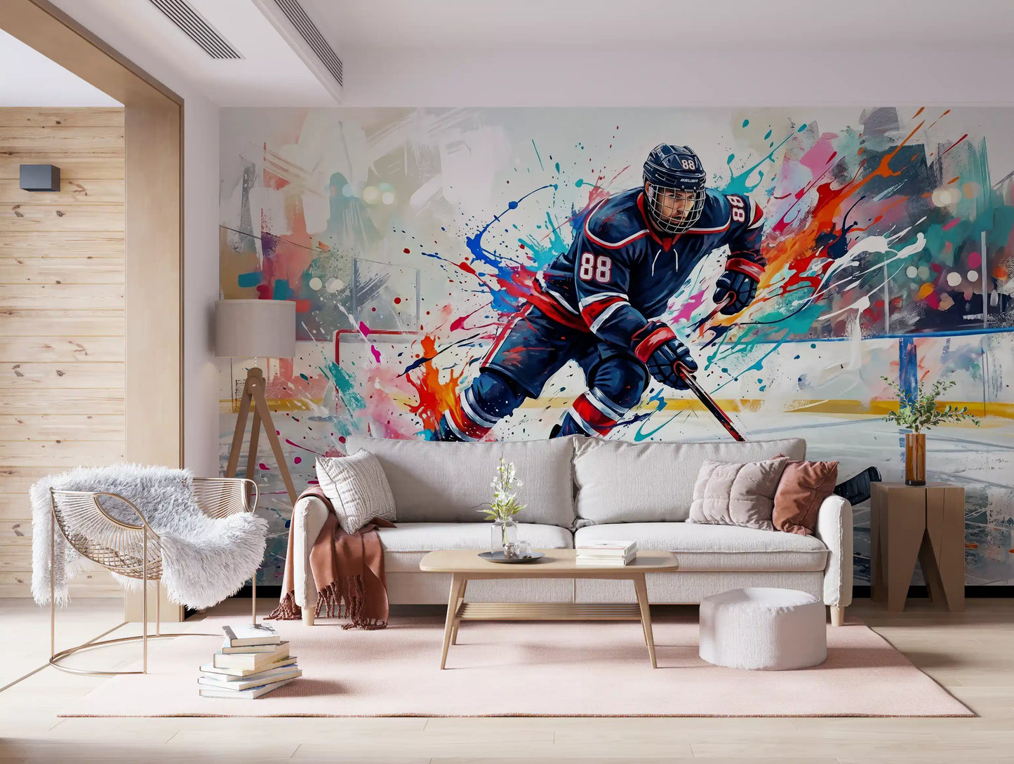 Brushstroke Blitz: Hockey-Action Wandbild