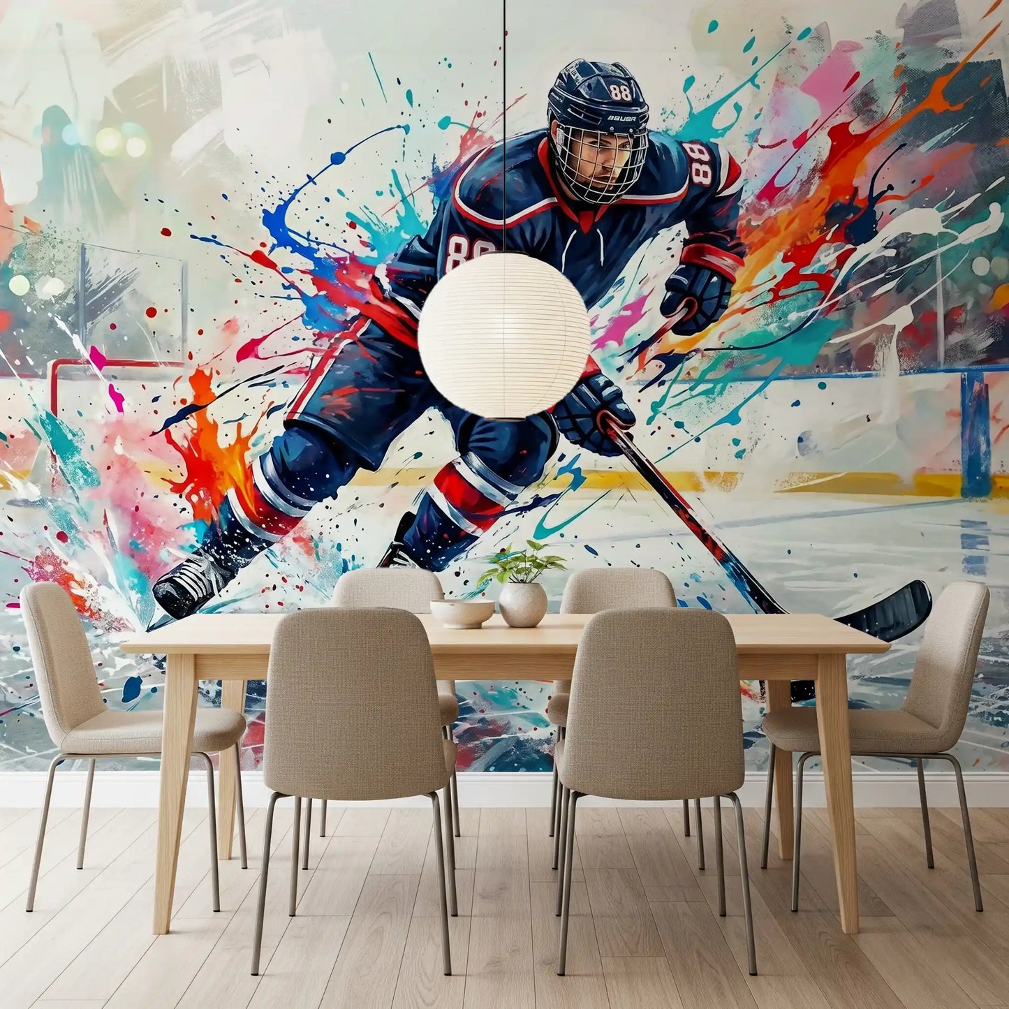 Brushstroke Blitz: Hockey-Action Wandbild