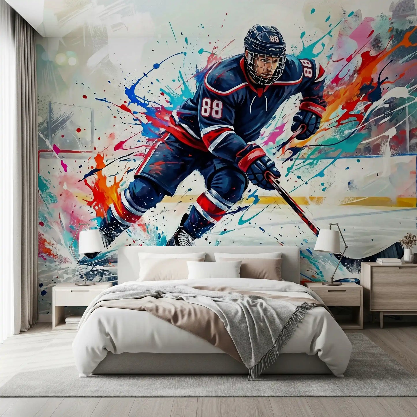 Brushstroke Blitz: Hockey-Action Wandbild