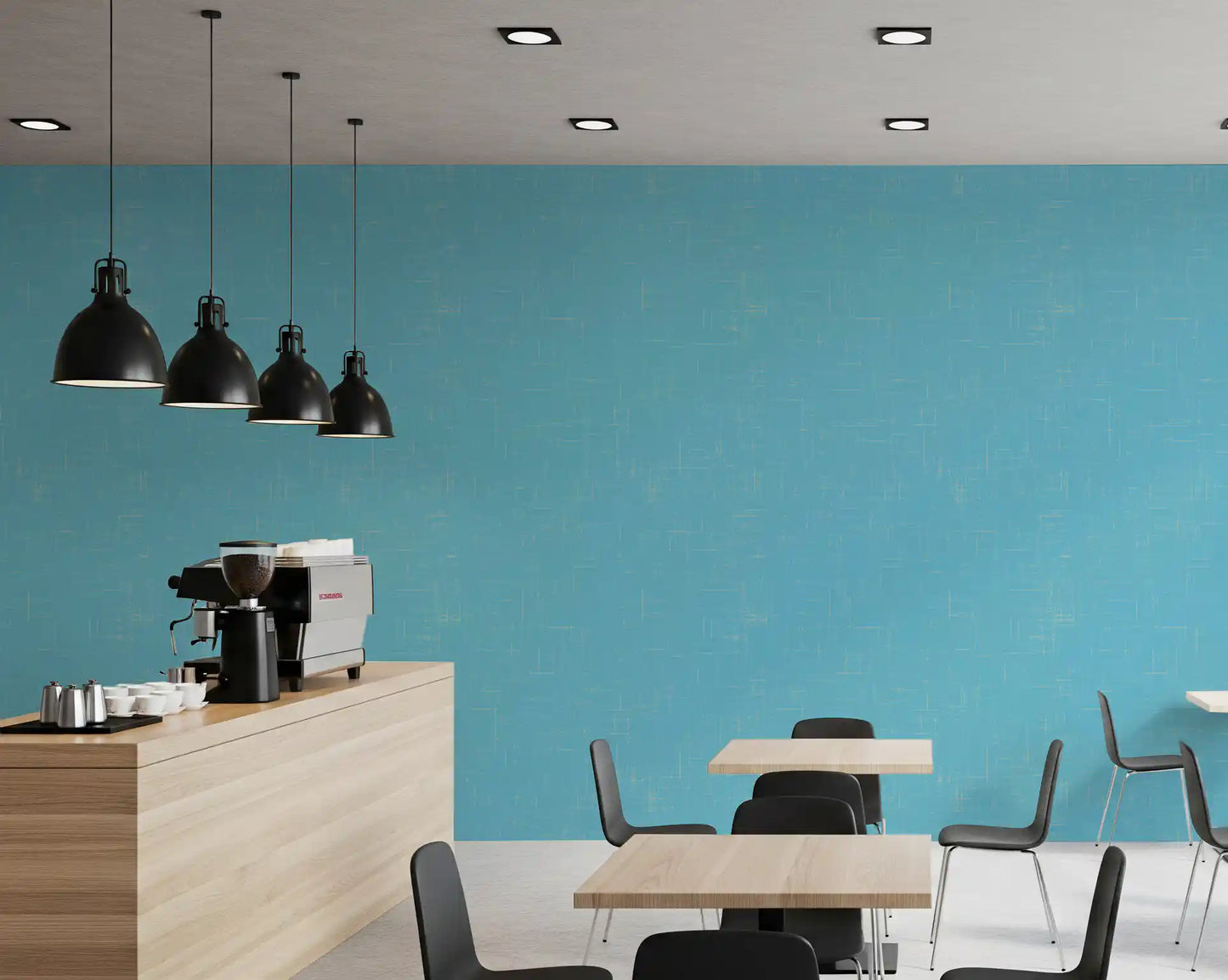 Blåt linnedtekstur tapet Mid Century Modern tapet⁠