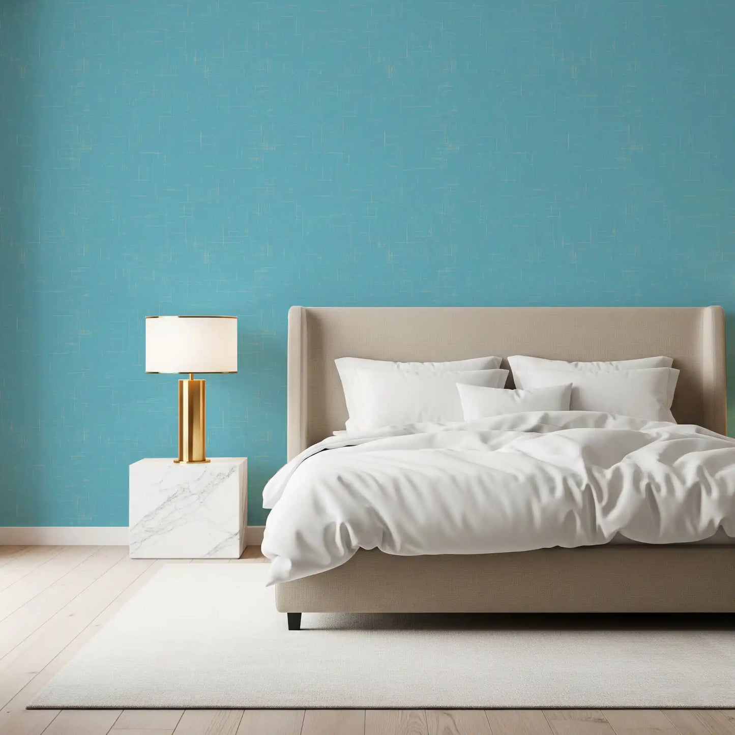 Blåt linnedtekstur tapet Mid Century Modern tapet⁠