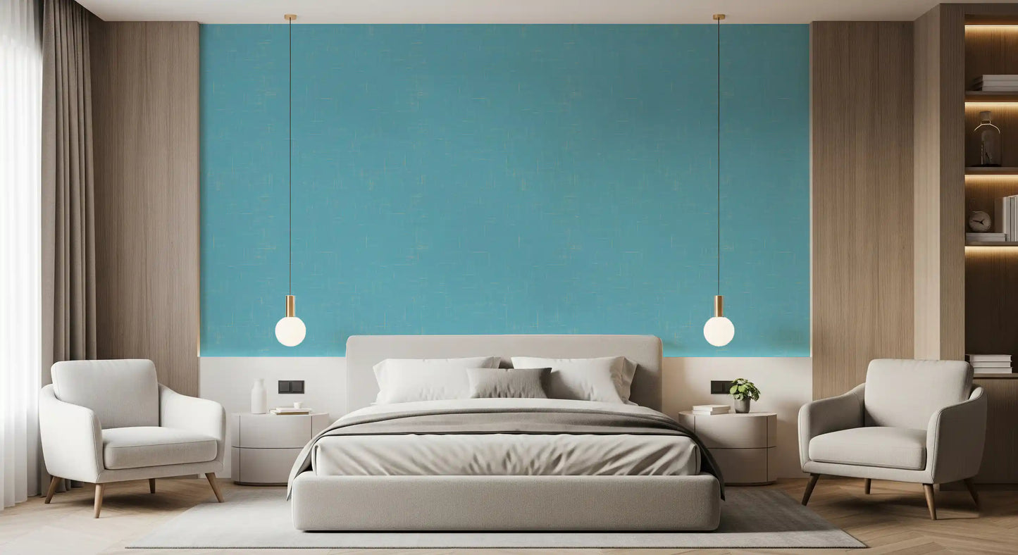 Blåt linnedtekstur tapet Mid Century Modern tapet⁠