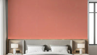 Coral linen texture wallpaper on a Bedroom feature wall