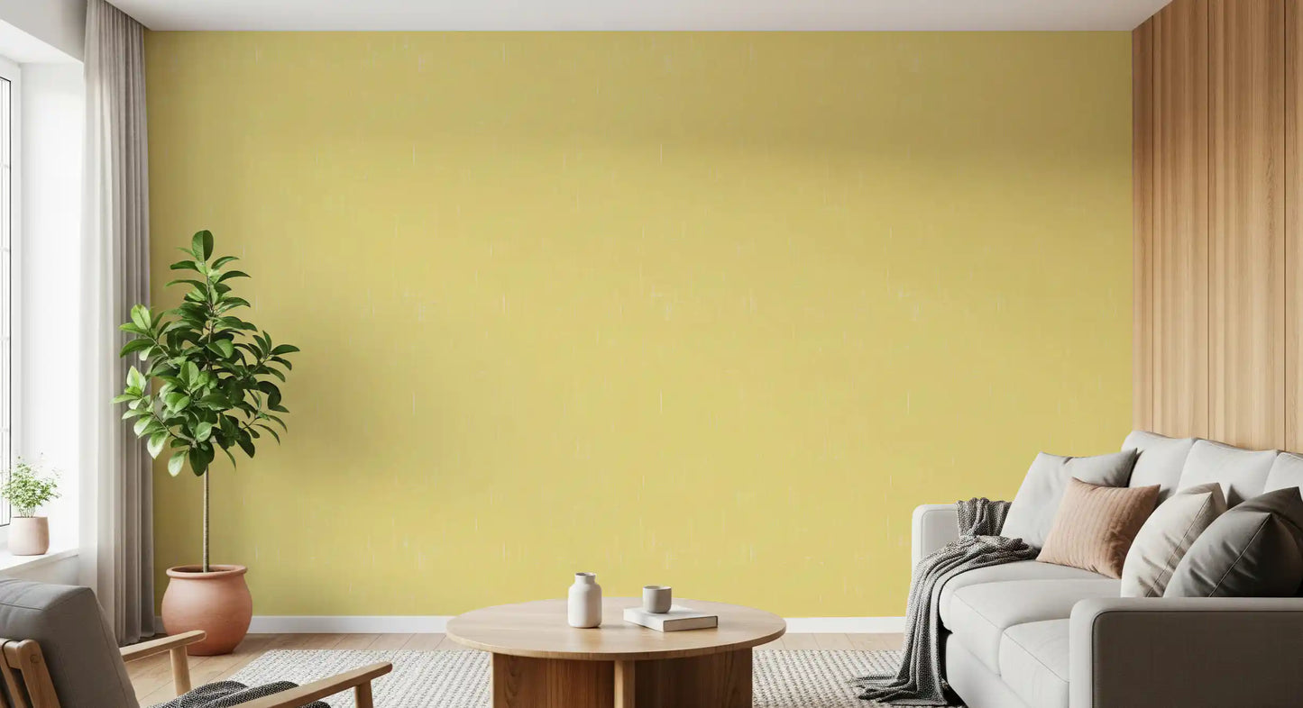 Butter Yellow Linen Texture wallpaper with soft fabric-style pattern