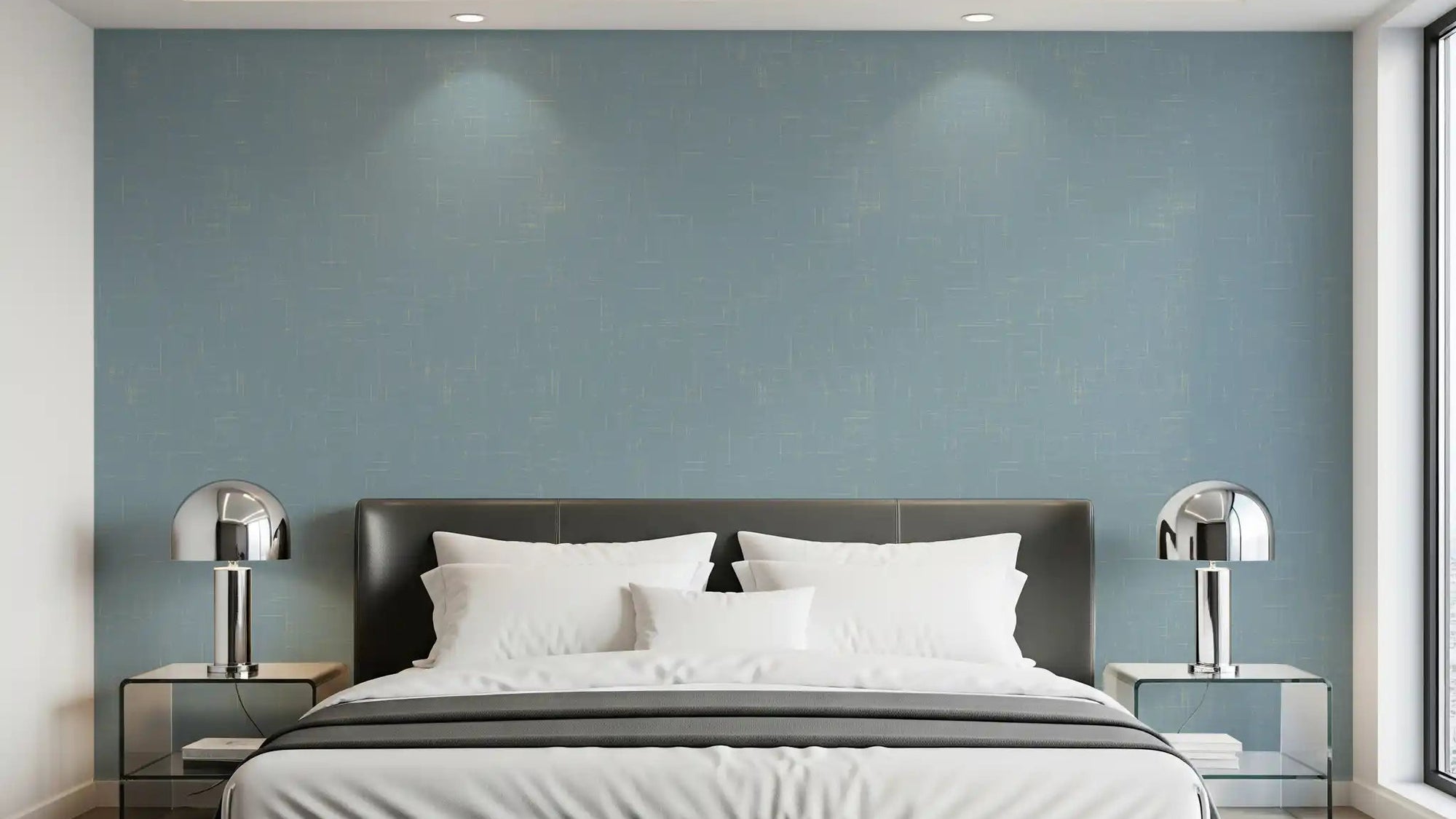 Muted blue decorative wallpaper with soft visual texture
