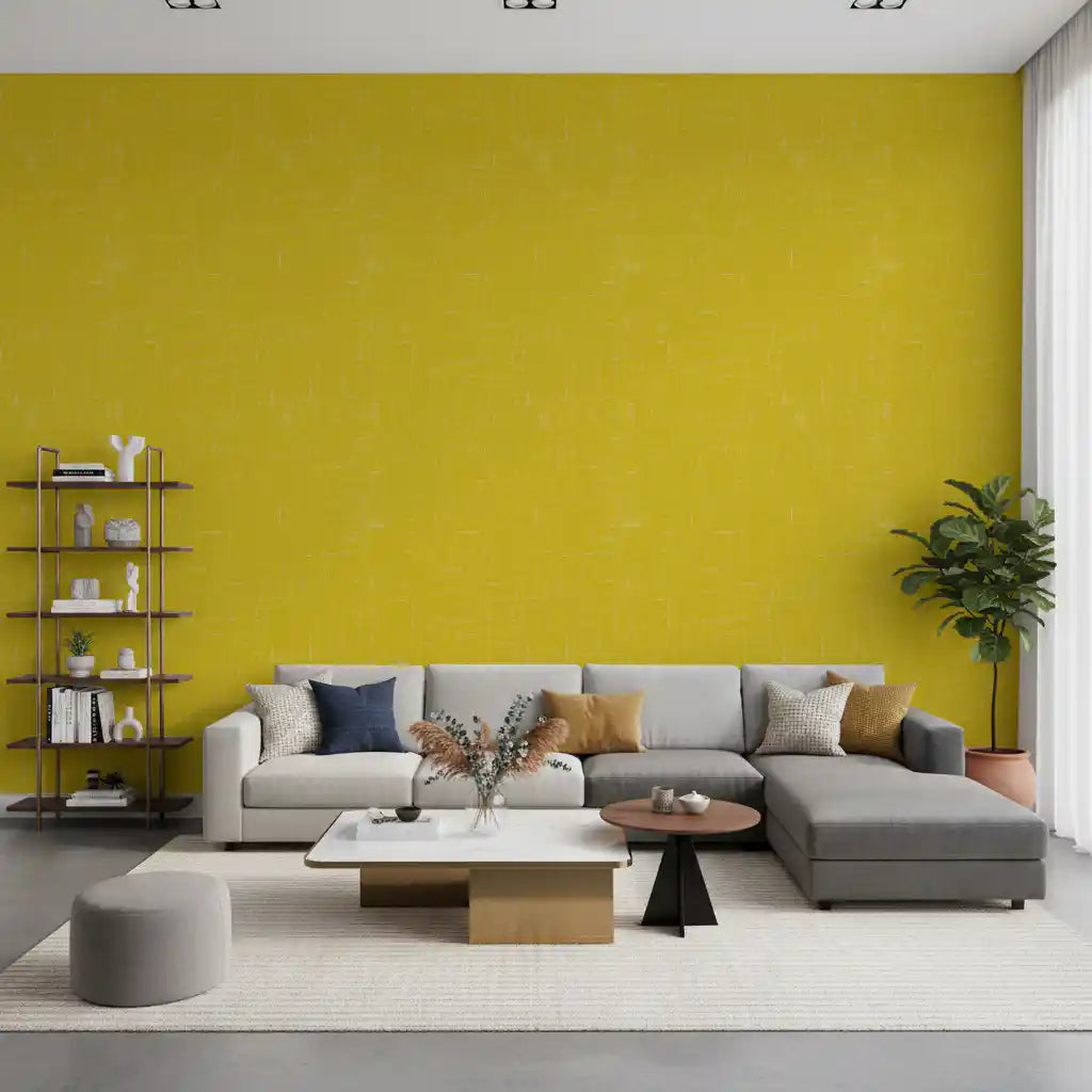 Senf Leinen Struktur Tapete Mid-Century-Modern Tapete⁠