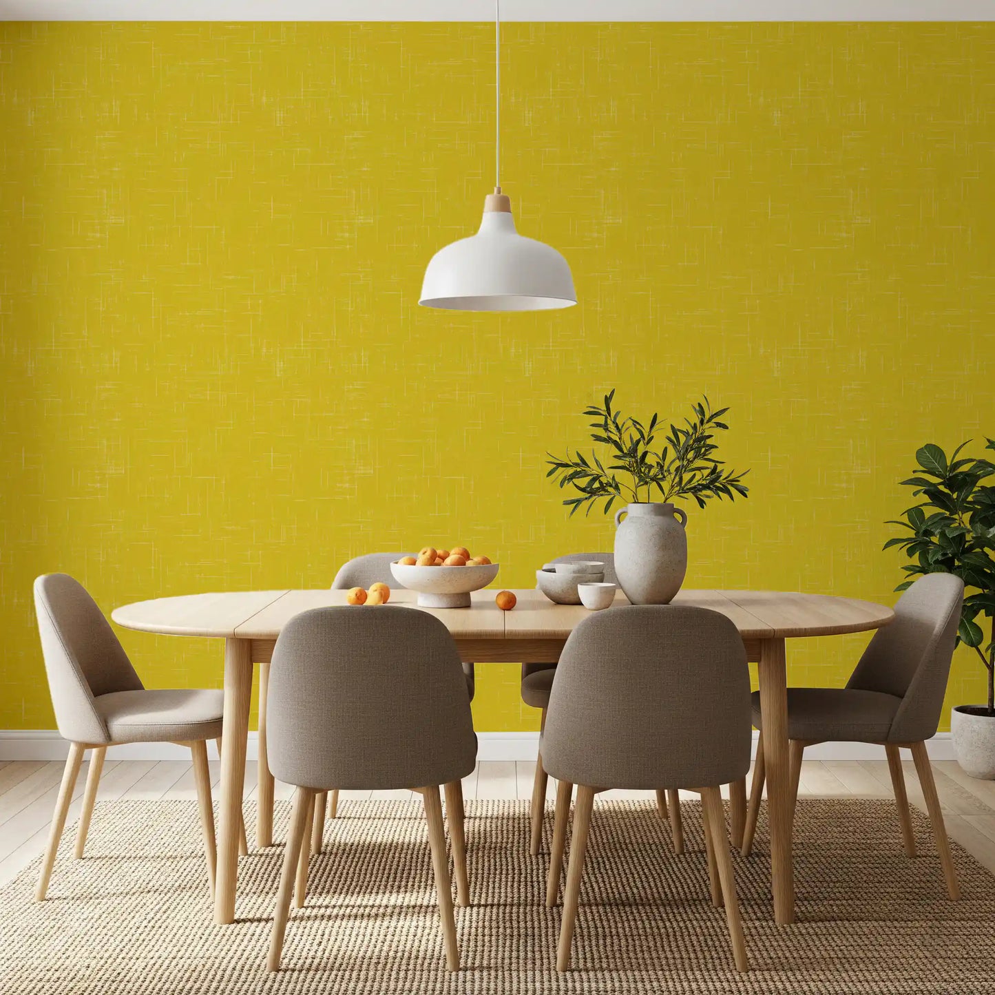 Senf Leinen Struktur Tapete Mid-Century-Modern Tapete⁠