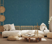Hallway styled in Teal Texture Wallpaper with fine layered linework