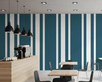 Ticking Stripe Coastal Wallpaper in blue with neat line structure