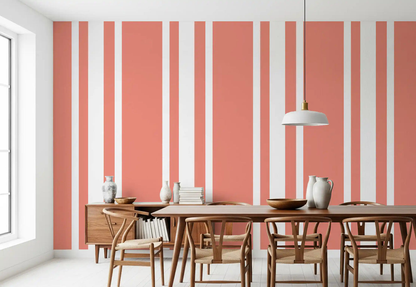 Tapet Coral Ticking Stripe Tapet Coastal