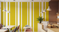 Yellow stripe wallpaper with Farmhouse character and crisp spacing