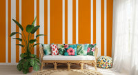Decorative wallpaper with Retro Wallpaper and structured orange columns
