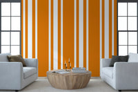Office home wallpaper featuring Orange Ticking Stripe bold line styling