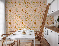 Kitchen area surface styled with Peach Sage terrazzo-inspired wallpaper
