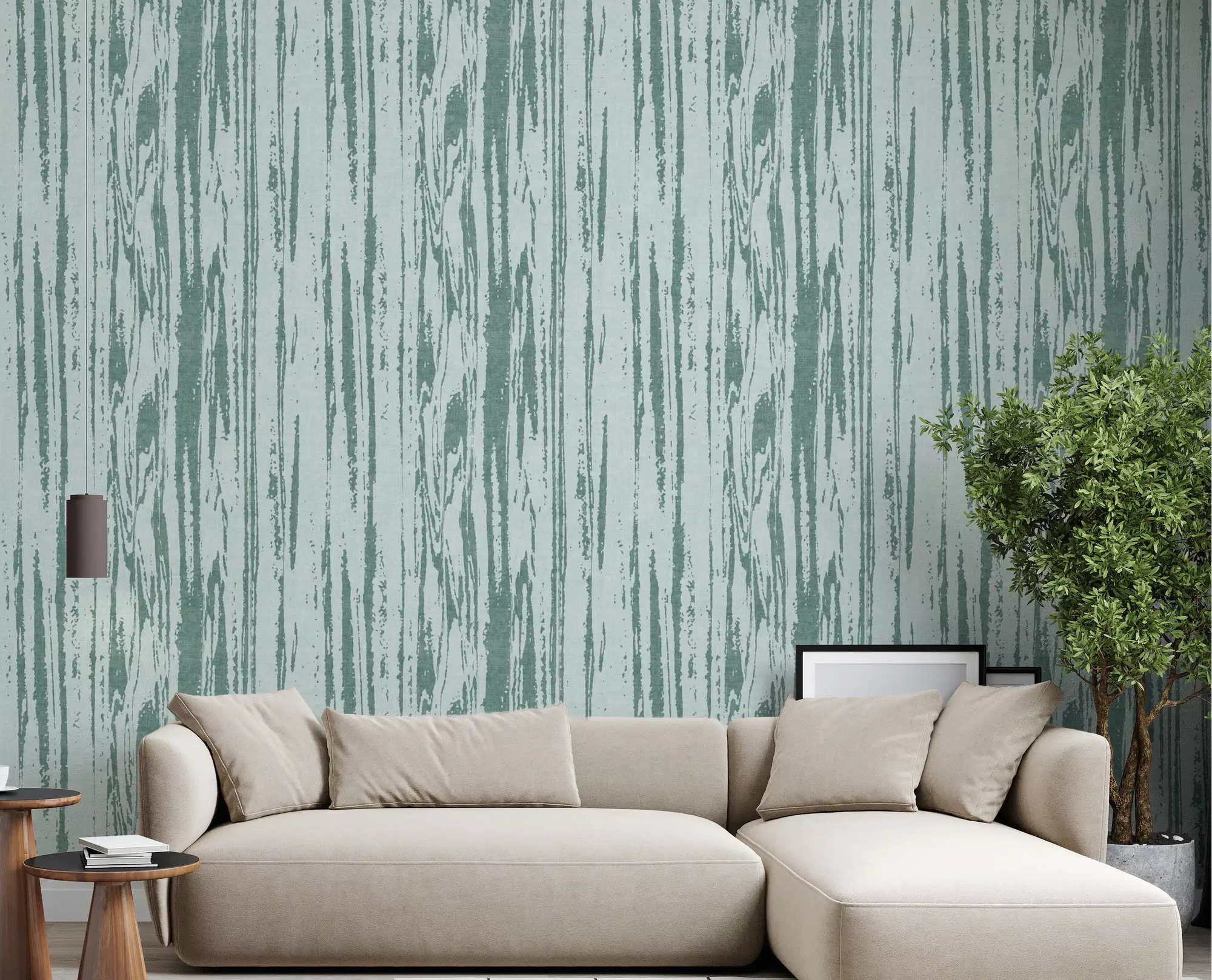 Muted Blue Line Wallpaper with faded streaks across a pale background