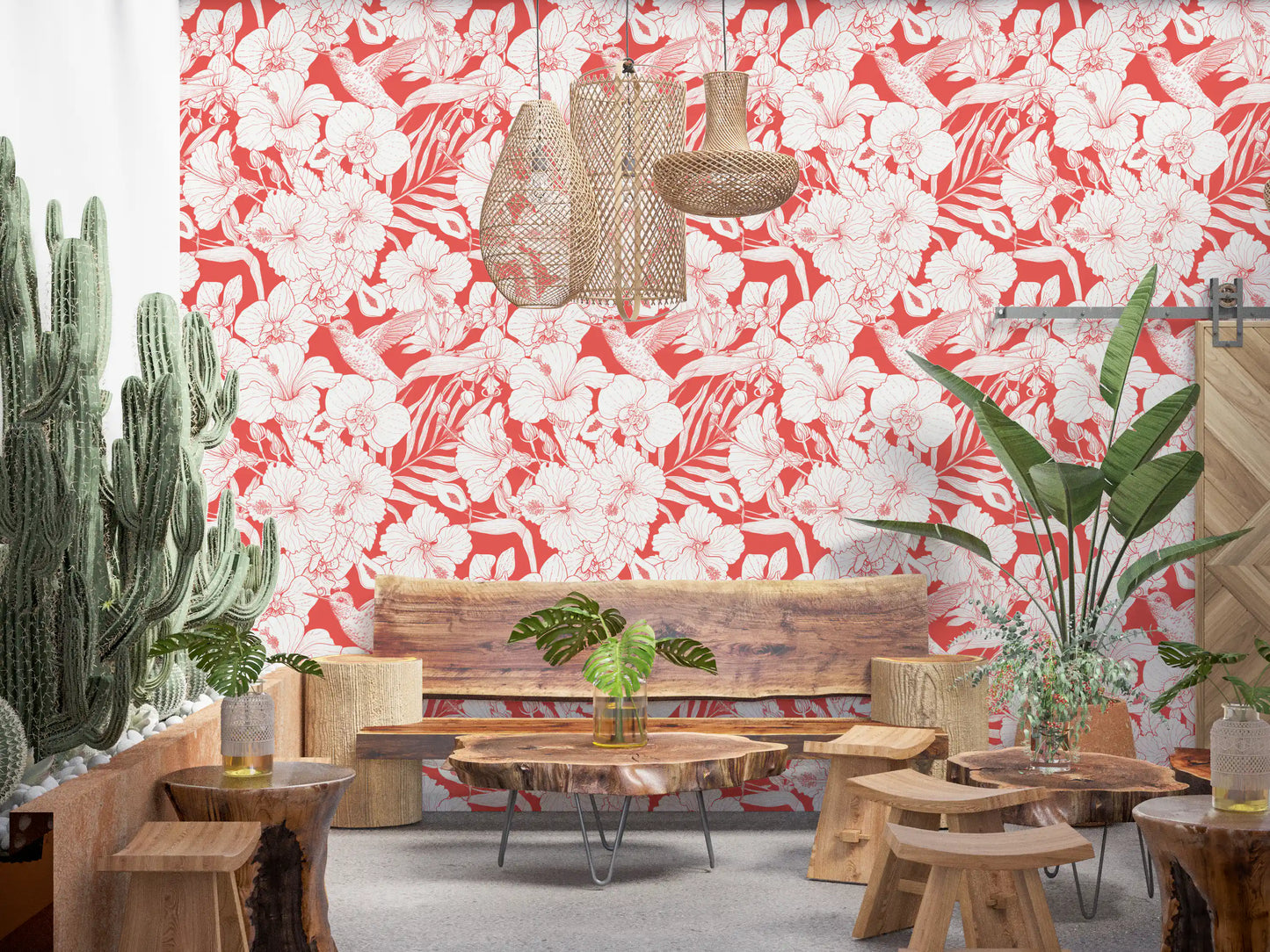 Tropische Blumen und Kolibri – Sommerlicher Botanischer Garten 5 Tapete⁠