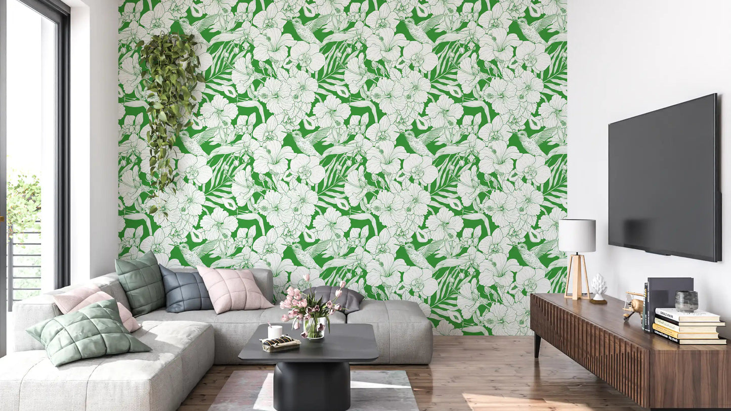 Tropische Blumen und Kolibri – Sommerlicher Botanischer Garten 6 Tapete⁠