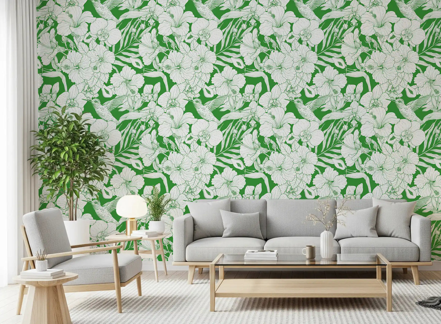 Tropische Blumen und Kolibri – Sommerlicher Botanischer Garten 6 Tapete⁠