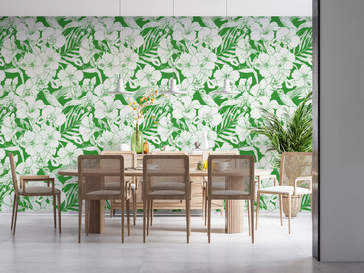 Tropische Blumen und Kolibri – Sommerlicher Botanischer Garten 6 Tapete⁠