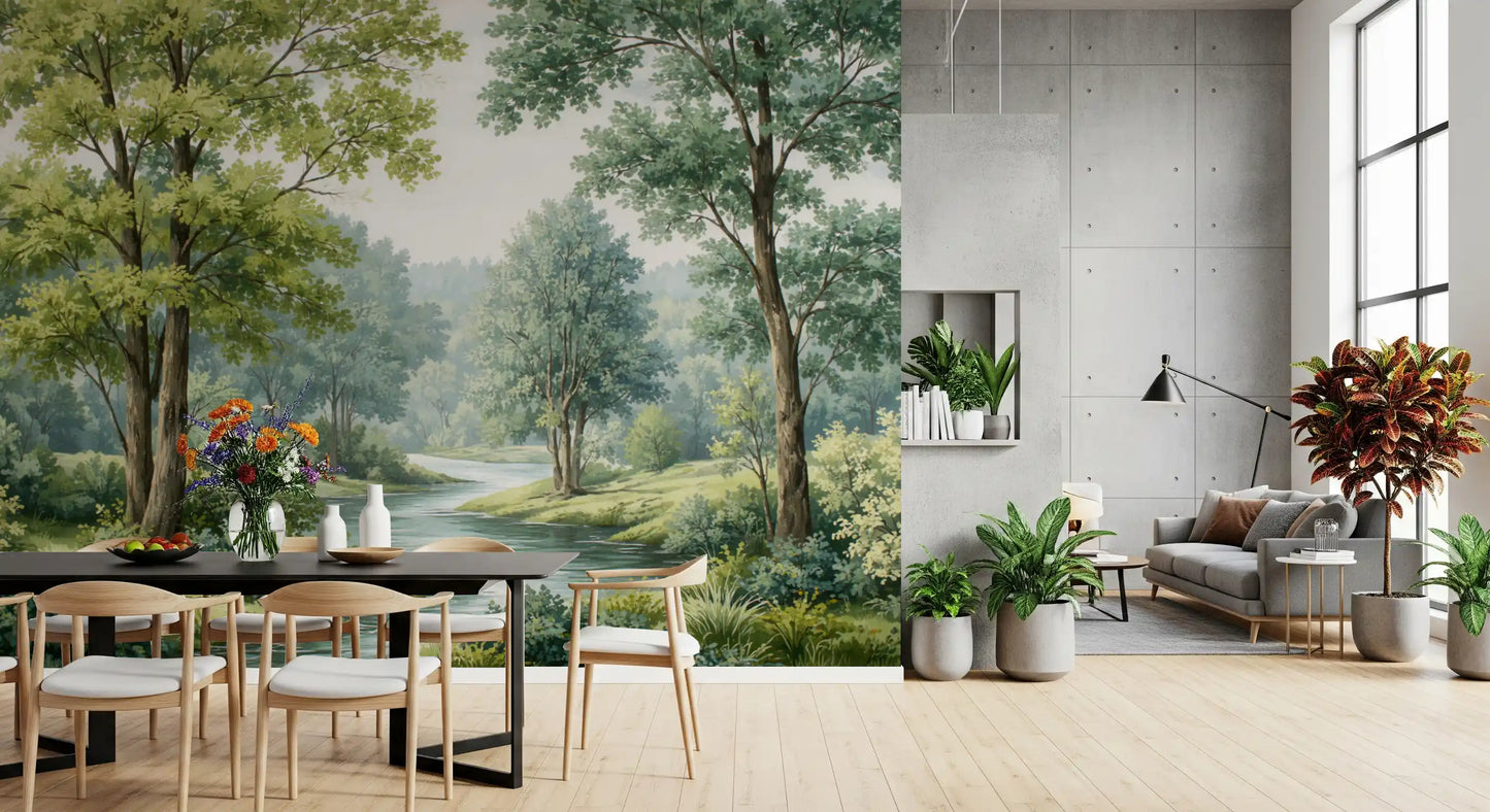 Murale da parete Forest River Serenity