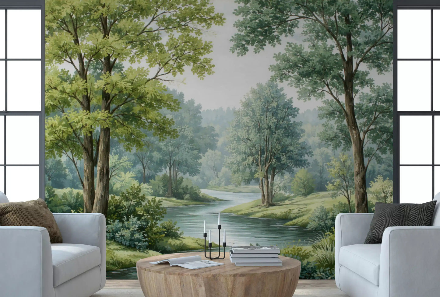 Murale da parete Forest River Serenity