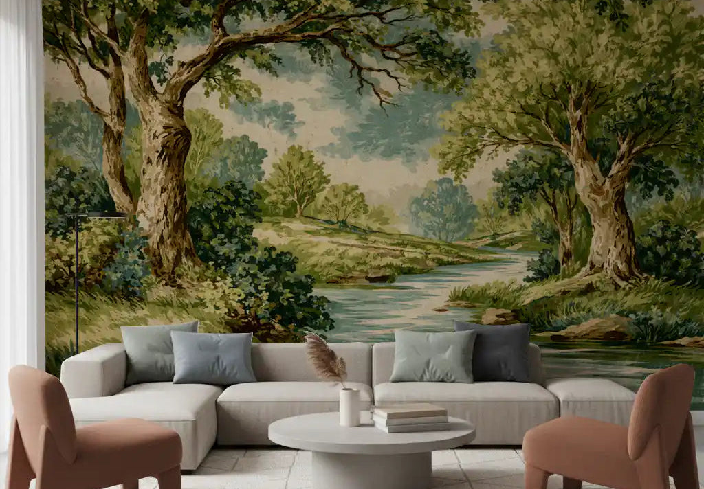 Woodland River Bend Wall Mural