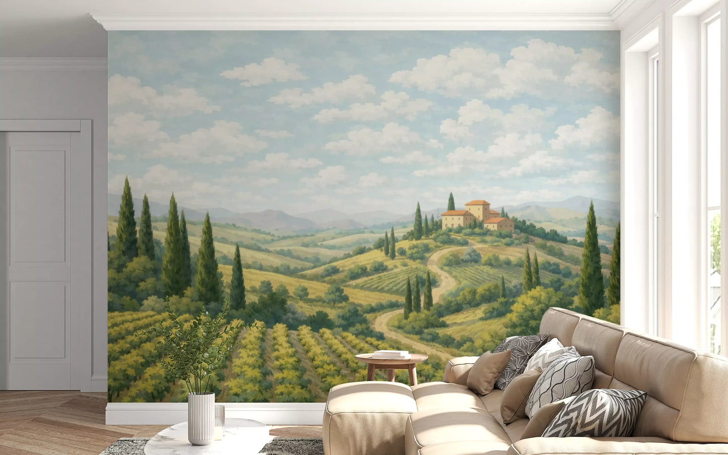 Murale da parete Vista vigneto toscano