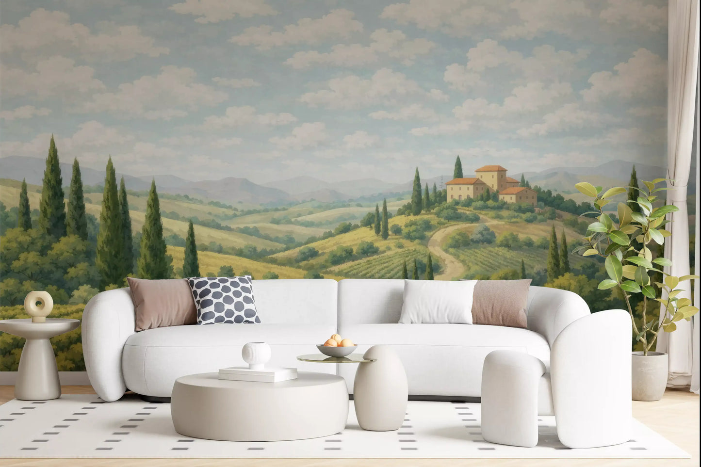 Murale da parete Vista vigneto toscano