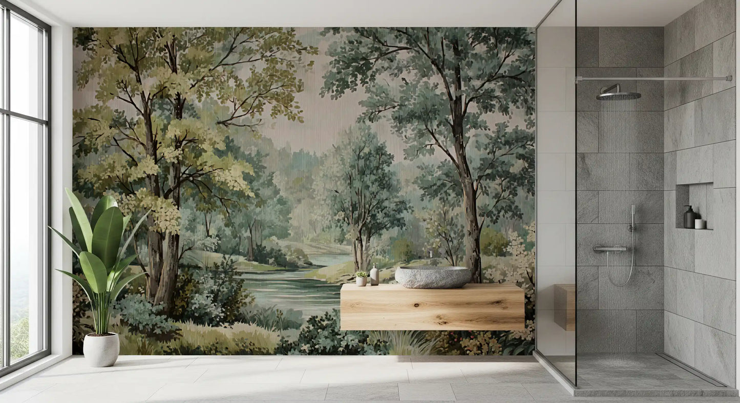 Woodland River Retreat Wall Mural