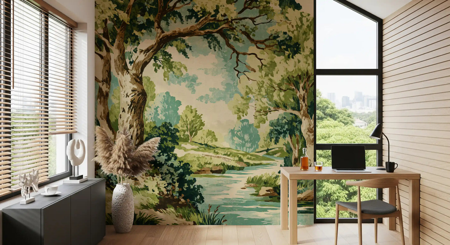 Tranquil Forest Stream Wall Mural