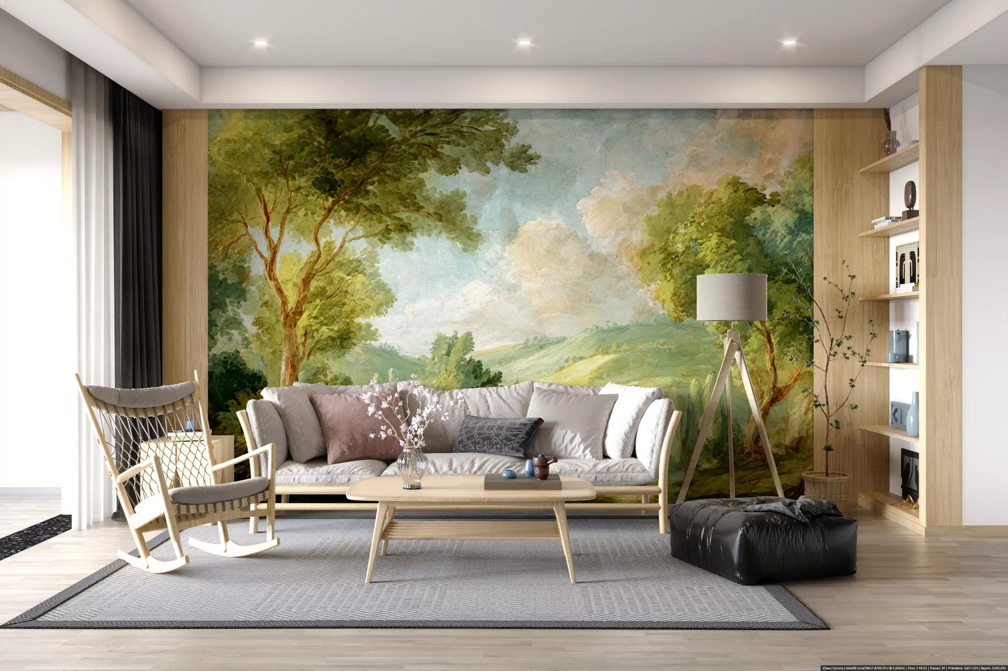 Green Landscape Dream Wall Mural