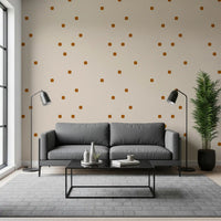 Beige Blush Polka Dot Wallpaper with open spacing and warm spot accents