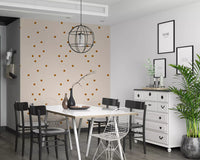 Beige spot wallpaper with a light surface and scattered dot placement