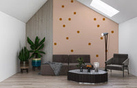 Soft spot wallpaper showing earthy marks across a muted beige surface