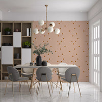 Blush Beige Polka Dot Wallpaper with warm spots on a soft pale base