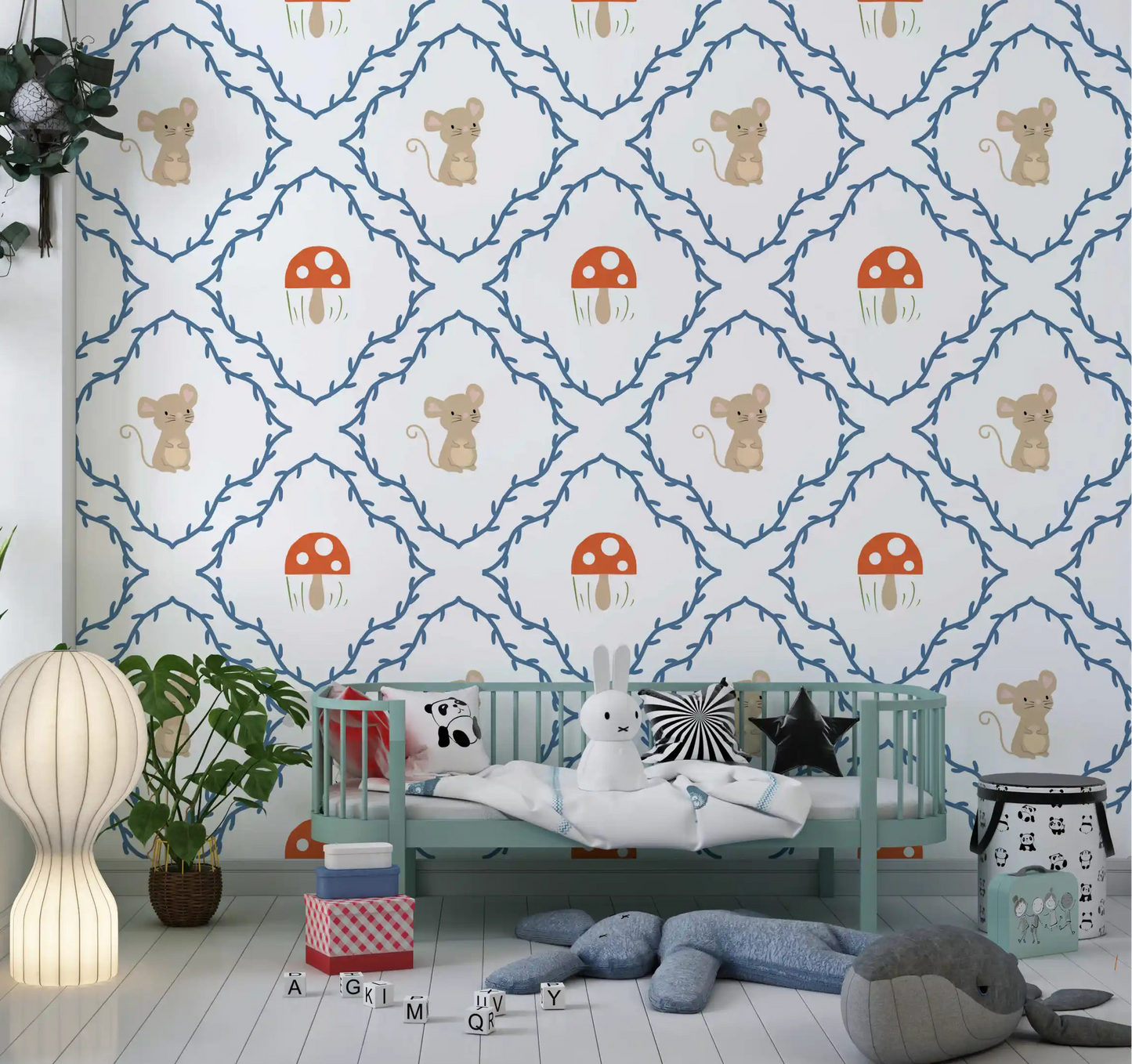 Whimsical Woodland Mouse Wallpaper⁠