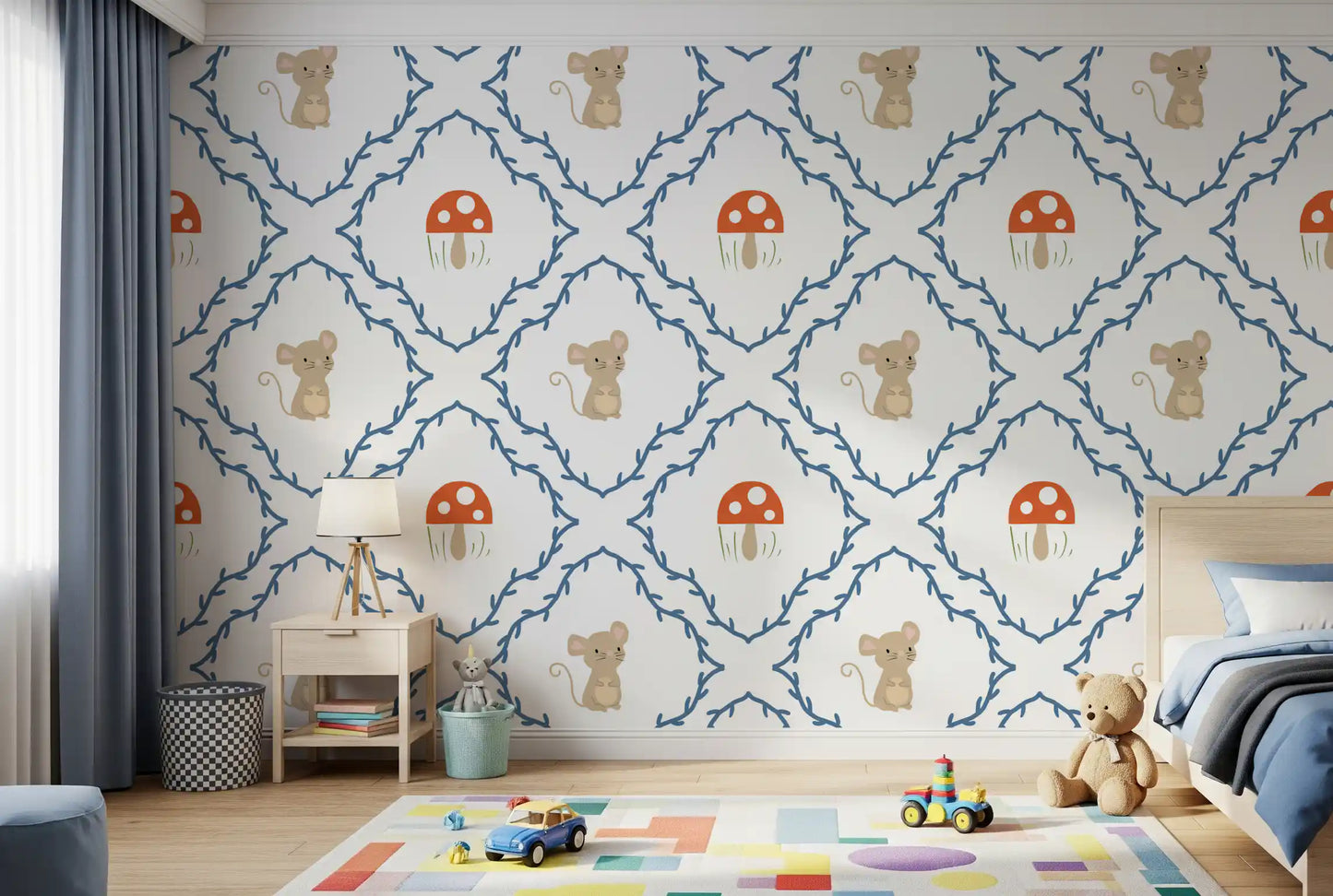 Whimsical Woodland Mouse Wallpaper⁠