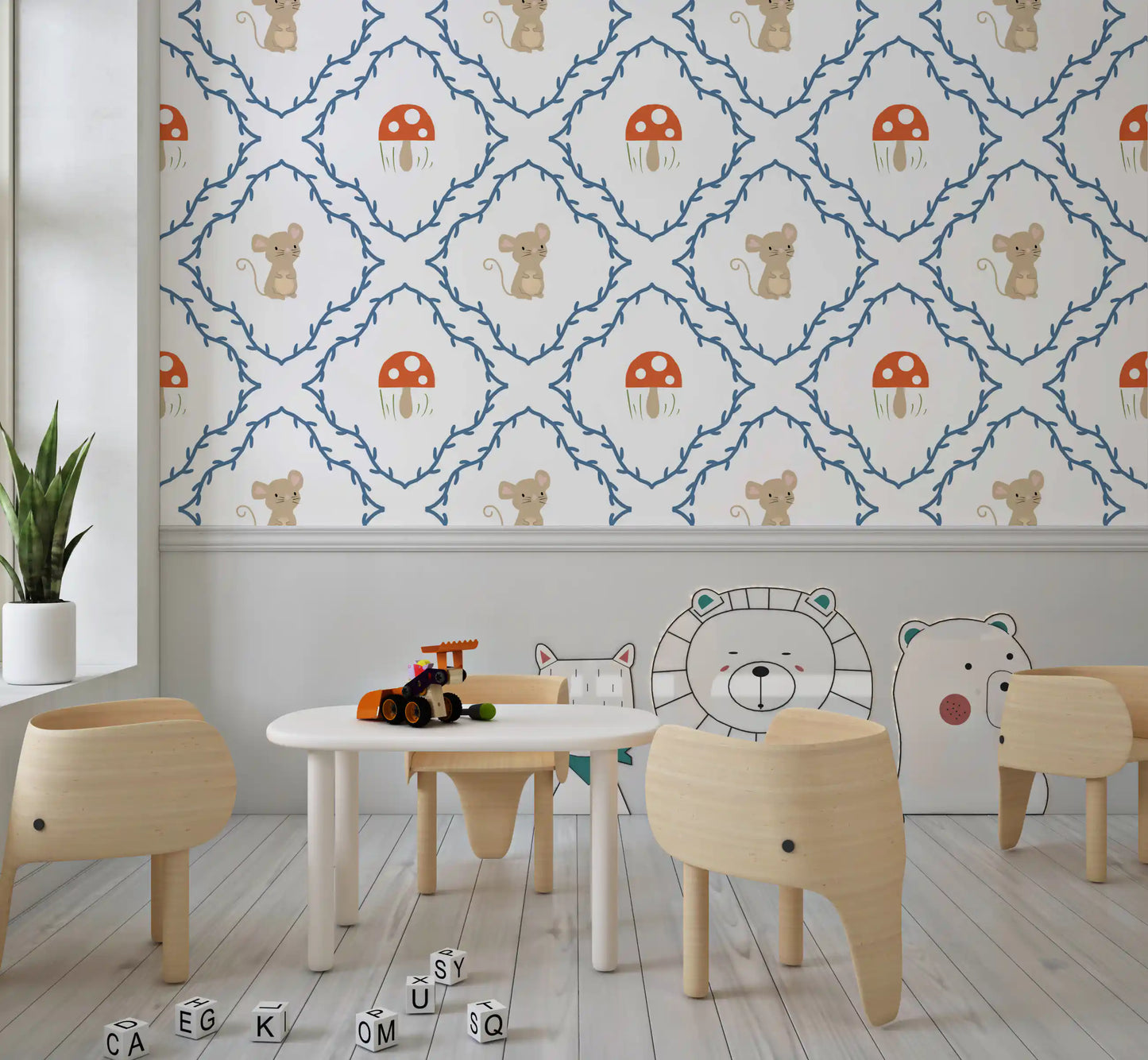 Whimsical Woodland Mouse Wallpaper⁠