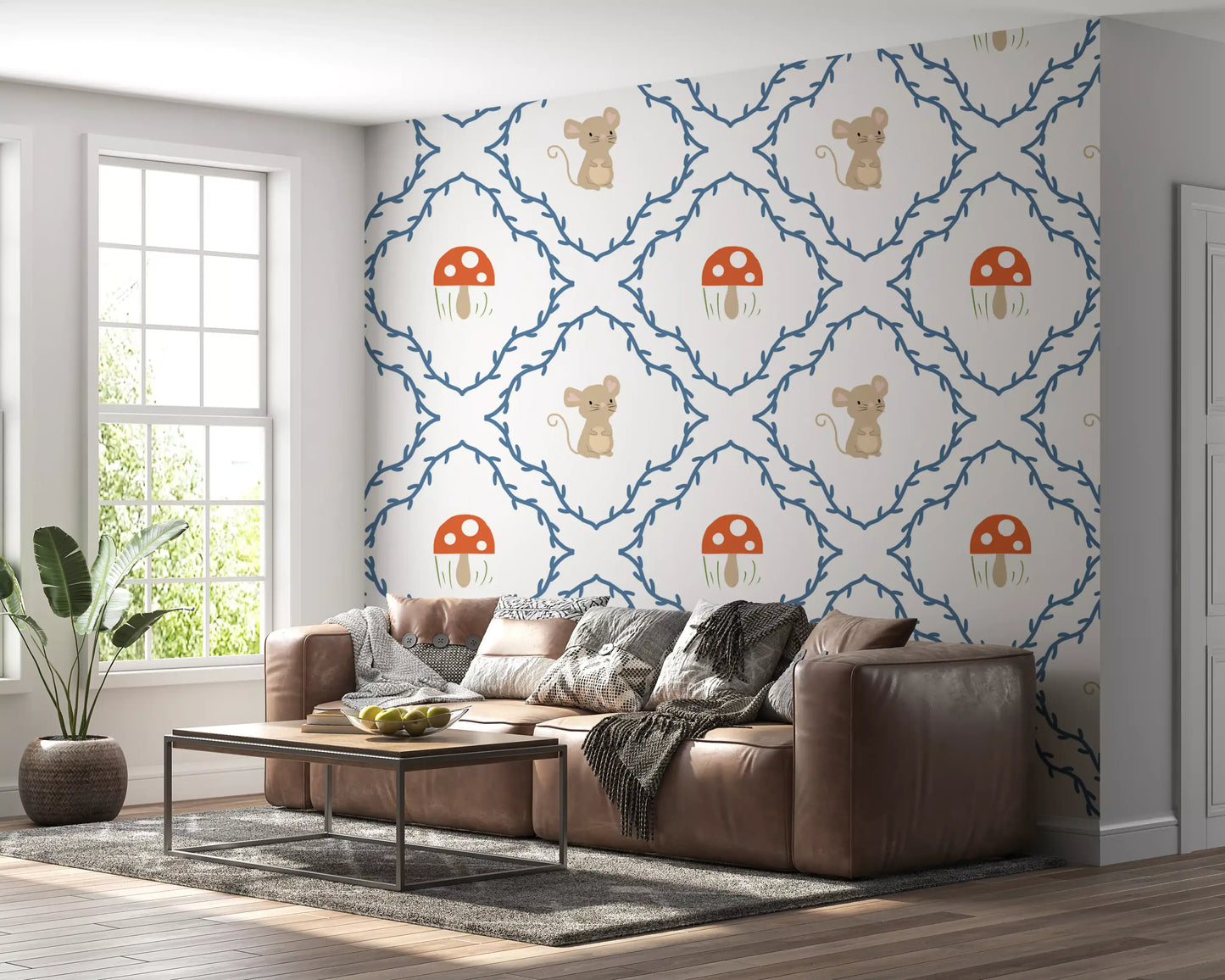 Whimsical Woodland Mouse Wallpaper⁠