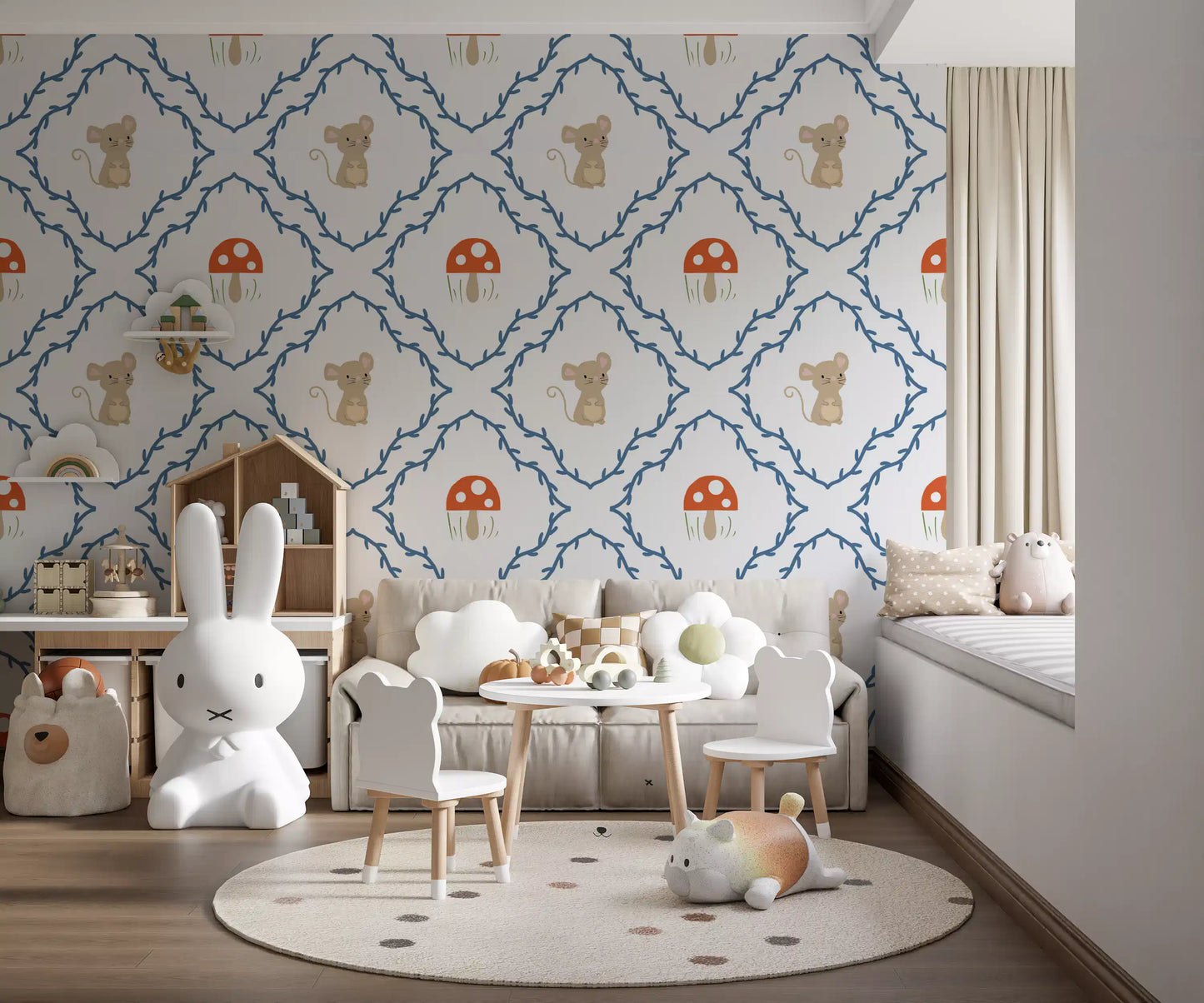 Whimsical Woodland Mouse Wallpaper⁠