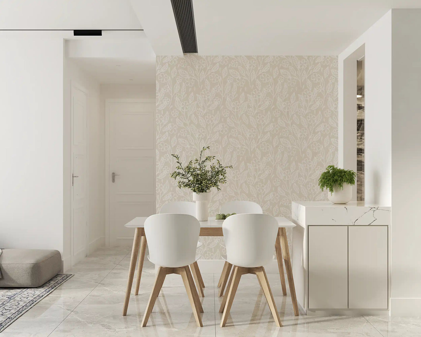 Neutral Floral Wallpaper⁠