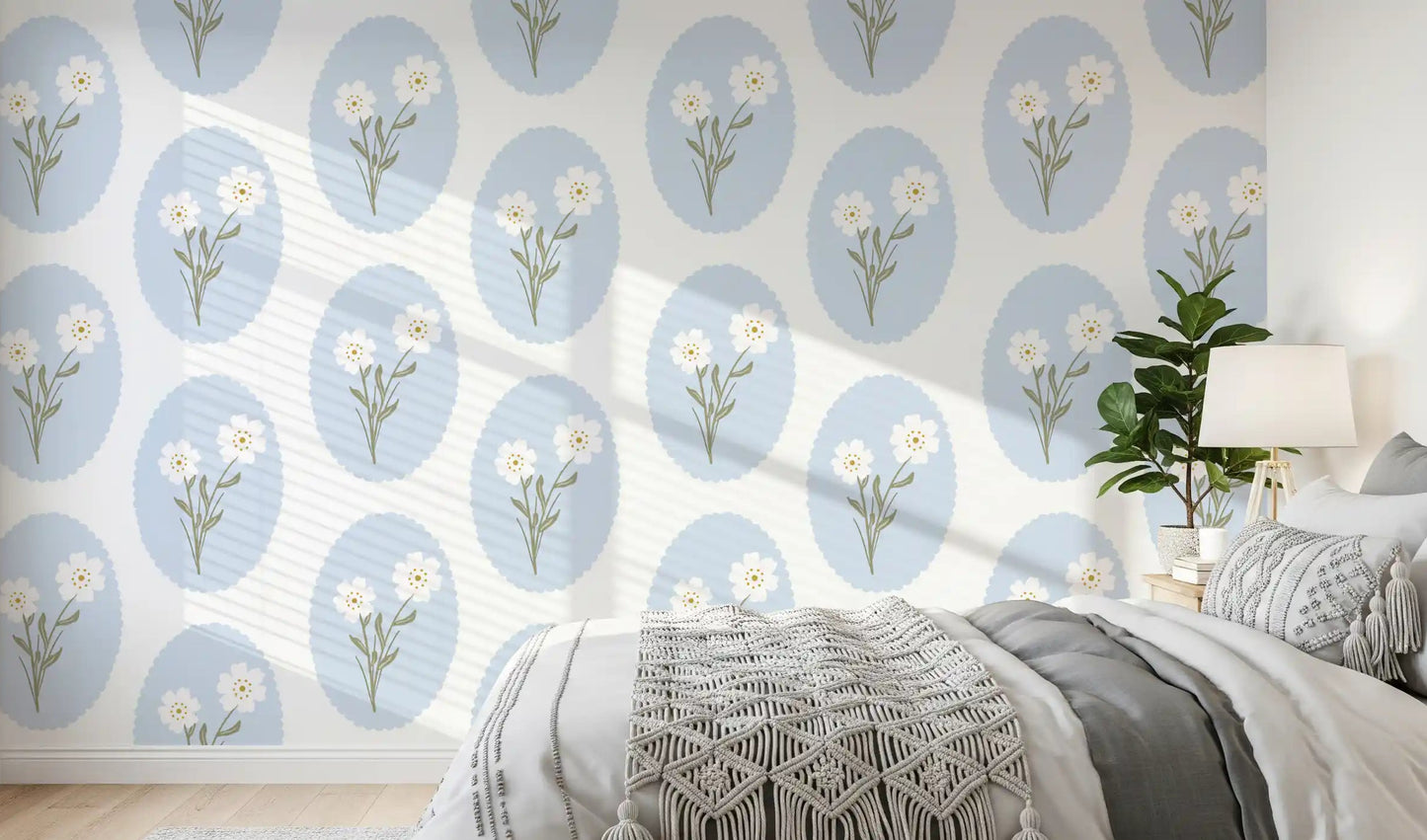 Papier peint Sérénité Florale à Bords Ondulés