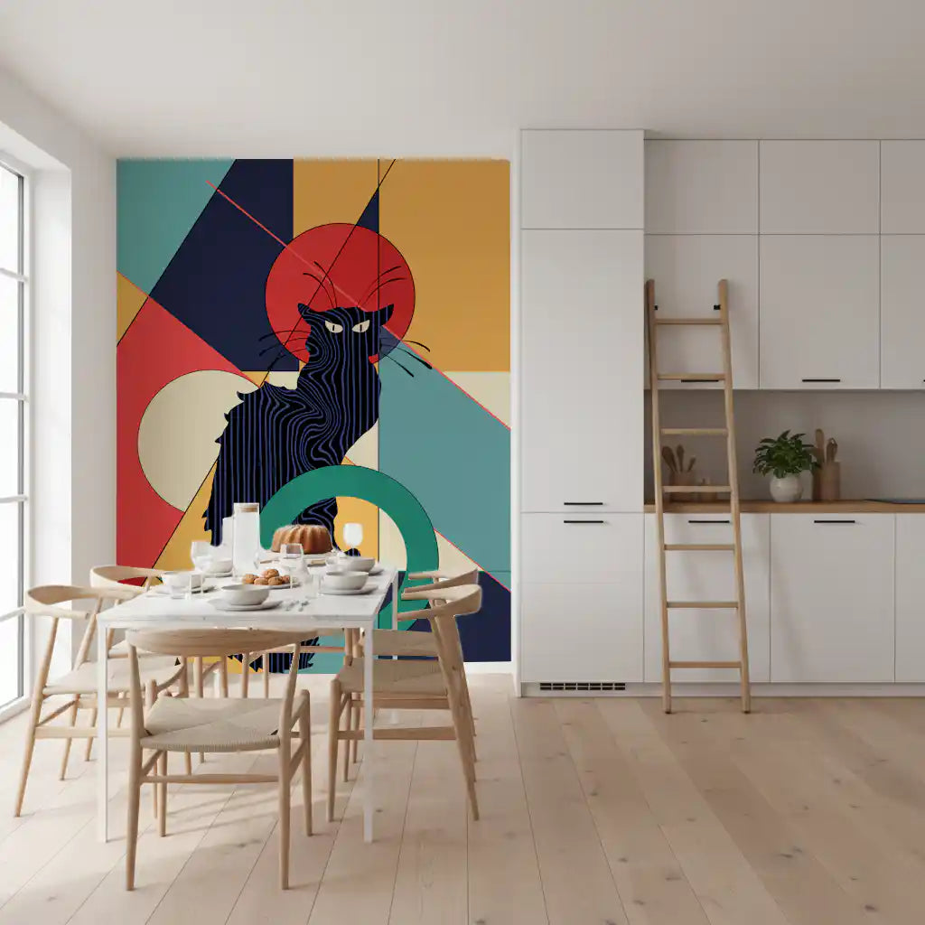 Sort Kat Vægmaleri