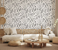 Living room in the Country Cottage Wildflowers wallpaper pattern