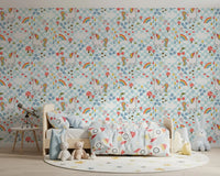 Dreams wallpaper repeat with rainbows, hearts, and toadstools