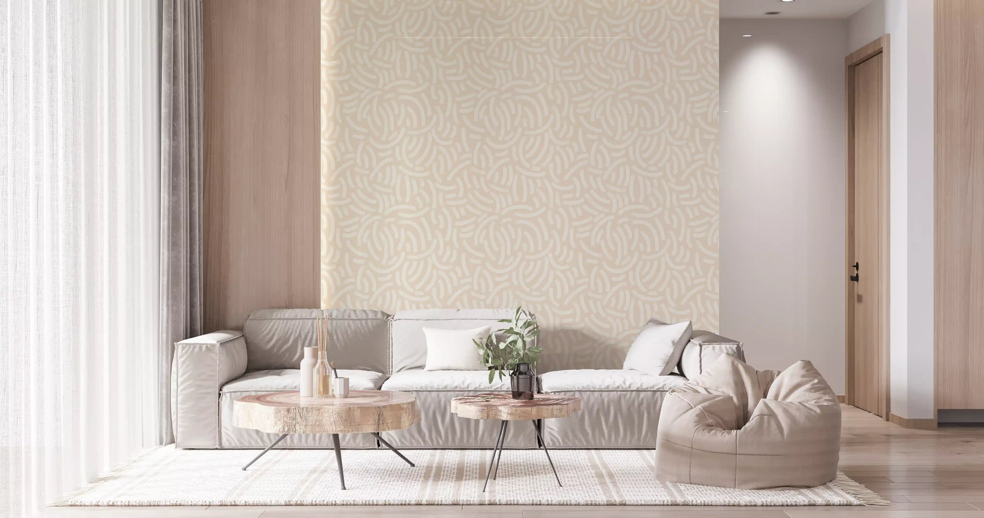 Freeform curved strokes repeated at random on the Textured Paint wallpaper
