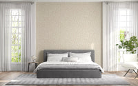 Bedroom styled with tones and Textured Paint wallpaper on the main surface
