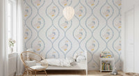Golden beak and feet on Dapper Ducks & Dainty Hearts wallpaper